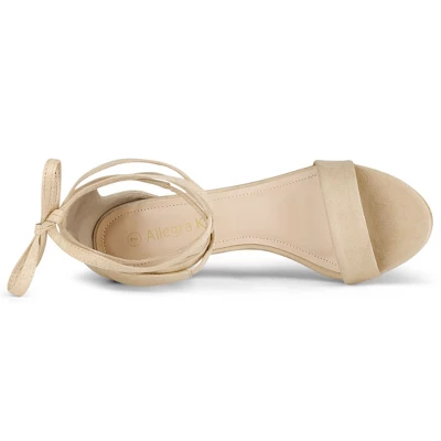 Allegra K Women's Kitten Heel Lace Up Sandals 3 Allegra K Women's Kitten Heel Lace Up Sandals - Image 3