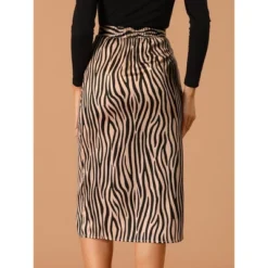 Allegra K Women's Zebra Animal Print High Waist Side Slit A-Line Midi Skirt -Allegra K GUEST 1e038ddf 5571 4870 8994 d053b169116d