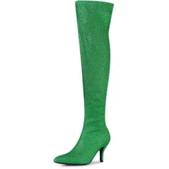 Allegra K Women's Glitter Pointed Toe Stiletto Heel Over The Knee High Boots -Allegra K GUEST 1e1b2b04 fa89 4cb9 b3f9 4cd2a7fb9779