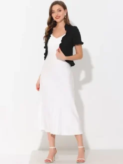 Allegra K Women's Ruffle Short Sleeve Open Front Bolero Shrugs -Allegra K GUEST 1e412fd3 90f6 4413 9f1e 47e5345a6373