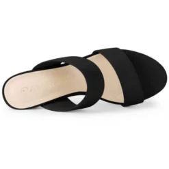 Allegra K Women's Opened Toe Block Heeled Slide Sandals -Allegra K GUEST 1ecd156d e75b 46d5 ad5b dcdfc67cadb6