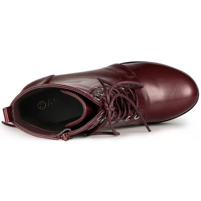 Allegra K Women's Platform Chunky High Heel Lace Up Combat Boots 3 Allegra K Women's Platform Chunky High Heel Lace Up Combat Boots - Image 3