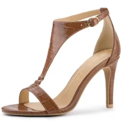 Allegra K Women's T Strap Croc Embossed Stiletto Heel Sandals -Allegra K GUEST 20e19b6c 73b4 411e bbfd 3b10f7618c65