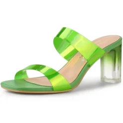 Allegra K Women's Colorful Straps Clear Heels Chunky Heel Clear Sandals -Allegra K GUEST 214ea888 1a6f 471b bed4 3eb9bc1f8f86
