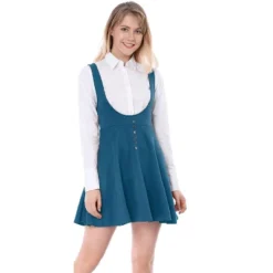 Allegra K Women's Button Overalls Pinafore Suspenders Skirt -Allegra K GUEST 21b7db0e 47cd 4572 aa6c c190859b3f01