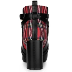 Allegra K Women's Plaid Pointed Toe Crisscross Strap Block Heels Ankle Boots -Allegra K GUEST 22b1e6c9 9ee7 4bf6 bcf3 6ff74752b7df