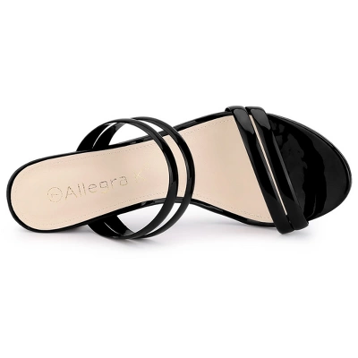 Allegra K Women's Clear Strappy Slide Mule Block Heel Sandal 4 Allegra K Women's Clear Strappy Slide Mule Block Heel Sandal - Image 4