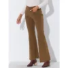 Allegra K Women's High Waisted Bootcut Trousers Retro Bell Leg Corduroy Pants