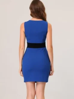 Allegra K Women's Work Sleeveless Contrast Color Bodycon Sheath Dresses -Allegra K GUEST 2403a1cc 9058 41ea 9455 bf6a6b582b09