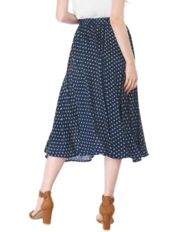 Allegra K Women's Date Dinner Floral A-Line Elastic Waist Flare Swing Midi Skirt -Allegra K GUEST 247a34f0 e36c 4ce9 8610 fb01f9dea1a5