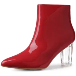 Allegra K Women's Clear Heel Pointy Toe Chunky Heels Ankle Boots -Allegra K GUEST 2492ac1d 1225 4096 81dd 46edd3ccbce1