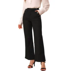 Allegra K Women's Bell Bottom Long High Waist Elegant Work Trousers -Allegra K GUEST 25394b3f 1d2b 4542 872a 3a7abbbdc8d0