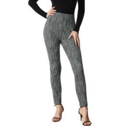 Allegra K Tweed Pants For Women's High Waist Casual Plaid Tartan Leggings Long Trousers -Allegra K GUEST 28027ab4 74a4 44ac 9659 05f9af449564