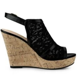 Allegra K Women's Open Toe Platform Heel Lace Wedges Sandals -Allegra K GUEST 28530419 9436 4a0e b179 6aac16725531
