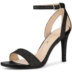 Allegra K Women's Glitter Ankle Strap Stiletto High Heel Sandals -Allegra K GUEST 28f9bebf d62b 4de0 b474 a1ee99b8eb68