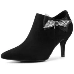 Allegra K Women's Pointed Toe Bow Decor Stiletto Heel Ankle Boots -Allegra K GUEST 290faa95 aafc 4c6d 8986 1f5e524baa00