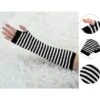 Allegra K Women's Decor Stripe Pattern Elastic Fingerless Arm Warmer Gloves 1 Pair