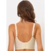 Allegra K Women's Wirefree U Back Adjustable Straps Lace Full Coverage Padded Minimizer Bra