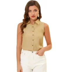 Allegra K Women's Single Breasted Casual Office Sleeveless Shirt 20 Allegra K Women's Single Breasted Casual Office Sleeveless Shirt -Allegra K GUEST 2add122e c1c2 4679 84b0 24fd7c778ec5