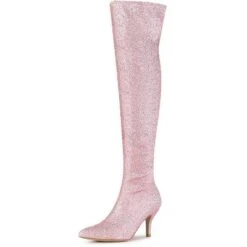 Allegra K Women's Glitter Pointed Toe Stiletto Heel Over The Knee High Boots -Allegra K GUEST 2b3a5742 4cfb 4a8e 90a9 2146b336ca49