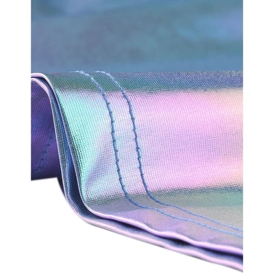 Allegra K Women's Metallic Shiny Holographic Bodycon Mini Skirt 4 Allegra K Women's Metallic Shiny Holographic Bodycon Mini Skirt - Image 4