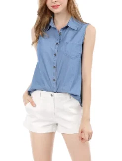 Allegra K Women's Single Breasted Casual Office Sleeveless Shirt 21 Allegra K Women's Single Breasted Casual Office Sleeveless Shirt -Allegra K GUEST 2cd768de ef68 48eb 88ae 3e5013e56a69