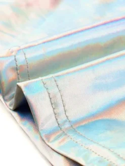 Allegra K Women's Party Short Sleeve Mock Neck Metallic Crop Top -Allegra K GUEST 2d2731d9 5eef 4df7 802a 291c34208384