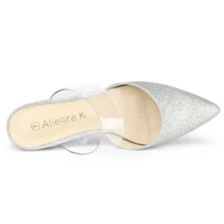 Allegra K Women's Glitter Clear Strap Flat Mules -Allegra K GUEST 2dc7f743 77d9 49e6 9e42 434e7decb5b4