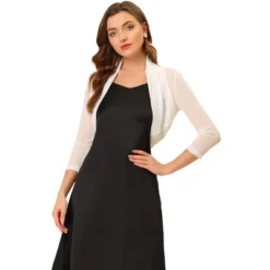 Allegra K Women's Semi Sheer Elegan Long Sleeves Bolero Shrug Tops -Allegra K GUEST 2de6d20f 96e8 40ae b2ee b6deb15e4443