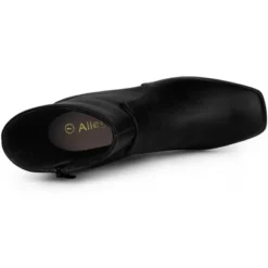 Allegra K Women's Square Toe Side Zip Block Heel Ankle Boots -Allegra K GUEST 2df35245 f9dc 459b 9d38 8d6161bc89ab