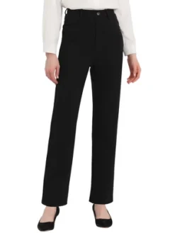 Allegra K High Stretch Pants For Women's Straight Leg Work Office Casual Trousers -Allegra K GUEST 2eddb6a1 3d19 4f69 8a05 5b5f38372b05