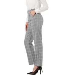Allegra K Women's Plaid Elastic Waist Casual Work Office Long Trousers -Allegra K GUEST 2f6d136e 70ea 4806 bb43 bf19fdebc17e