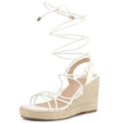 Allegra K Women's Lace Up Platform Heel Espadrilles Wedge Sandals -Allegra K GUEST 30dd046b a9c4 4b79 b1c1 db2a50e7a7b7