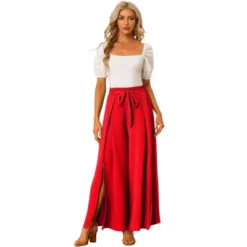 Allegra K Women's High Slit Hem High Waist Casual Wide Leg Long Palazzo Pants -Allegra K GUEST 3194a20d 8a4a 45c3 b57f 6b6ea406483a