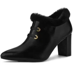 Allegra K Women's Lace Up Pointed Toe Block Heel Ankle Booties -Allegra K GUEST 31c5b42e 629a 475f aba2 a78649b1320d