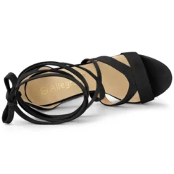 Allegra K Women's Lace Up Platform Chunky High Heels Sandals -Allegra K GUEST 3227fa2b 1b0f 4532 a013 7973df9d649a