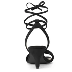 Allegra K Women's Kitten Heel Lace Up Faux Suede Heel Sandals -Allegra K GUEST 32bc85d1 003f 41f5 b31c 6fd104f9af8f