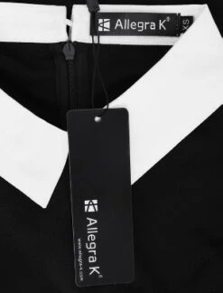 Allegra K Women's Contrast Doll Collar Short Sleeves Above Knee Flare Dress -Allegra K GUEST 32e432bb cc0a 456a 905e 30c8eb54acae