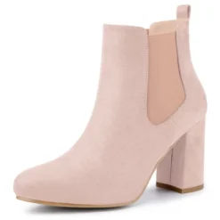 Allegra K Women's Round Toe Chunky High Heels Ankle Chelsea Boots -Allegra K GUEST 33e3f8cc d58c 4538 8903 48ccc7627165