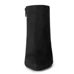 Allegra K Women's Pointed Toe Zip Stiletto Kitten Heel Ankle Booties