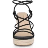 Allegra K Women's Platform Lace Up Wedges Heels Espadrille Wedge Sandals