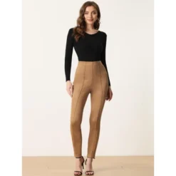 Allegra K Women's Faux Suede High Waisted Elastic Slim Casual Leggings Pants -Allegra K GUEST 3583899f 4f1a 4407 bbc2 2423a22a9812
