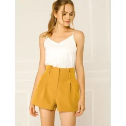 Allegra K Women's High Waist Bow Tie Short Paper Bag Shorts -Allegra K GUEST 38381be9 775f 402c b0fe 109b98387821