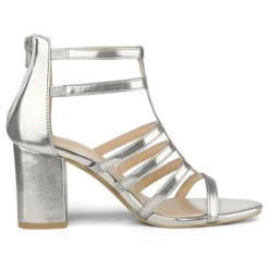 Allegra K Women's Cage Strappy Gladiators Chunky Heels Sandals -Allegra K GUEST 383e8a7c 9f41 46a3 8509 c0dfeed39dd3