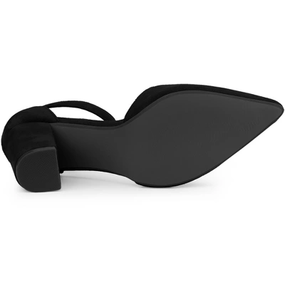 Allegra K Women's Ankle Strap Pointed Toe Block Heels Pumps 5 Allegra K Women's Ankle Strap Pointed Toe Block Heels Pumps - Image 5