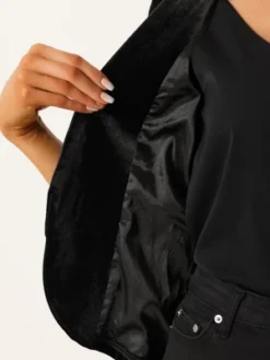 Allegra K Velvet Cardigan For Women's Lapel Collar Open Front Cardigan -Allegra K GUEST 3989bbef 29dc 4fbe bc10 501bba567375