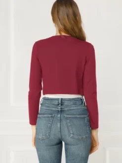 Allegra K Women's Open Front Curved Hem Crop Bolero Shrug -Allegra K GUEST 39d2257e 3c24 4109 a94e c6baddfbce52