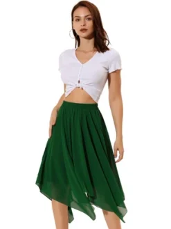 Allegra K Women's Elastic Waist Chiffon Handkerchief Hem Midi Skirt 17 Allegra K Women's Elastic Waist Chiffon Handkerchief Hem Midi Skirt -Allegra K GUEST 39d2c56b c24d 43ed 9a76 0f6e78ec4a04