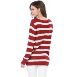 Allegra K Women Long Sleeves Drop Shoulder Loose Striped Sweater -Allegra K GUEST 39e4fa0e 1209 480a a447 92eb3687f426