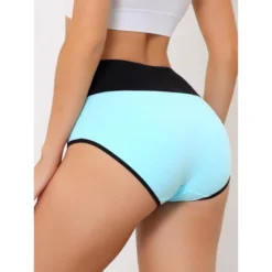 Allegra K Women's High Waist Tummy Control Color-Block Available In Plus Size Brief